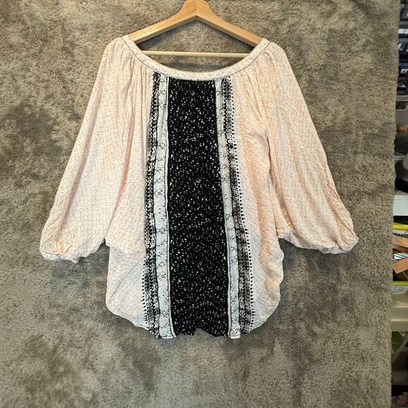 Free People Days Of Romance Top Blouse Boho Peasant Dolman Sleeve M Medium - Picture 3 of 12